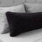 Lavish Home Warm Sherpa Body Pillow Cover 52X18 Inches Black Zippered Washable